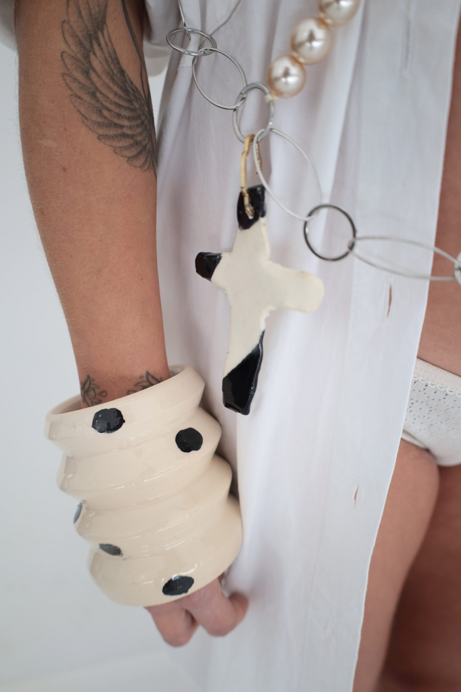 Totem & Tribal, Ceramic jewellery, worn