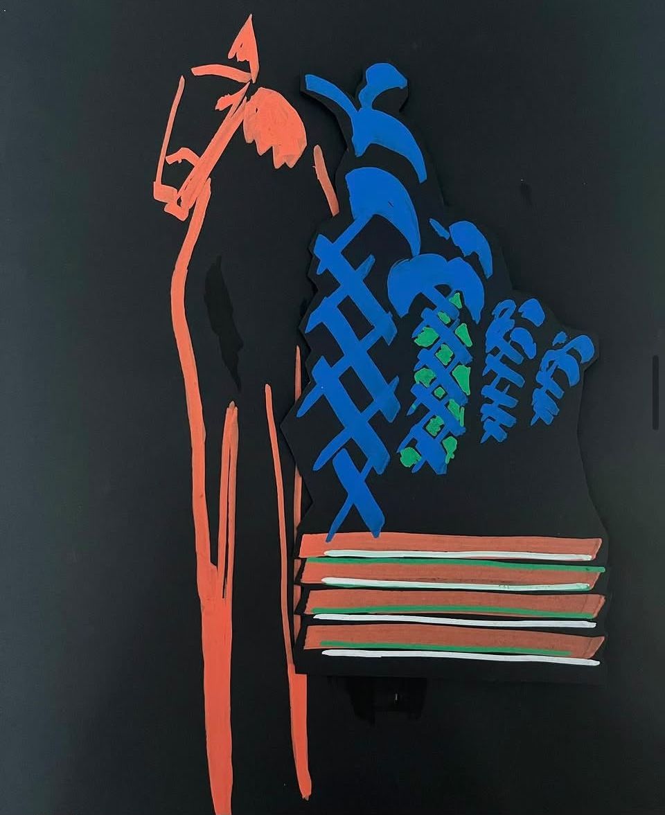 Untitled, Painted paper on black
