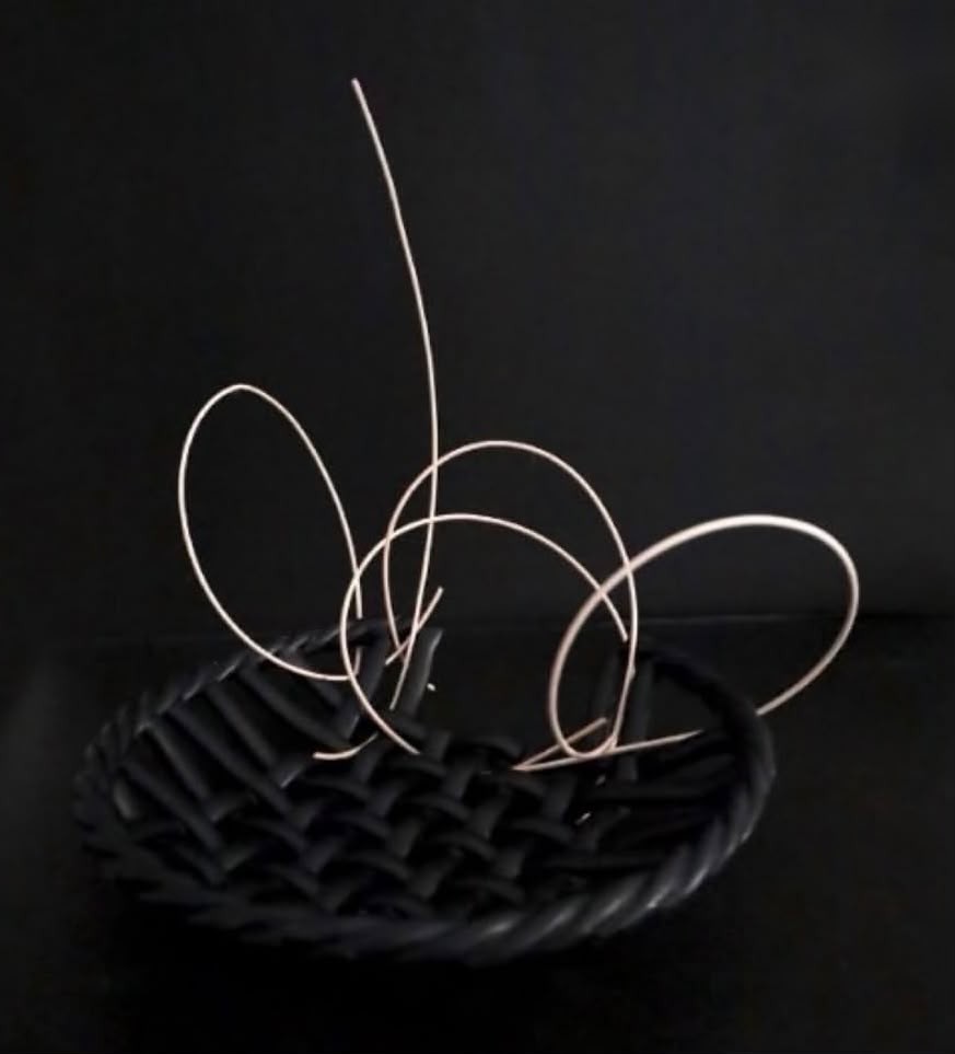 Corbeille sculpture, Matt glaze ceramic and cane