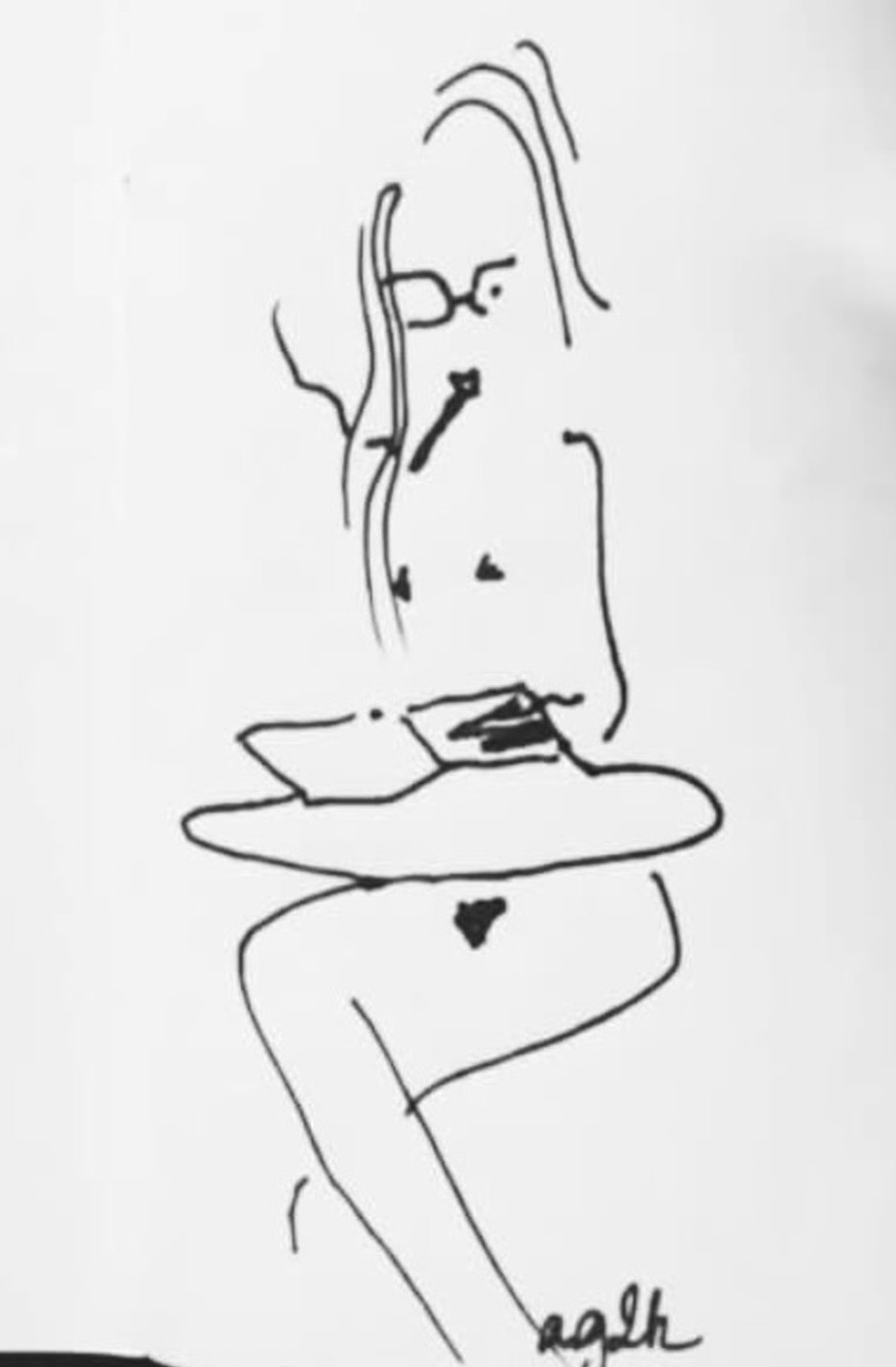 Lady, Ink, continuous line