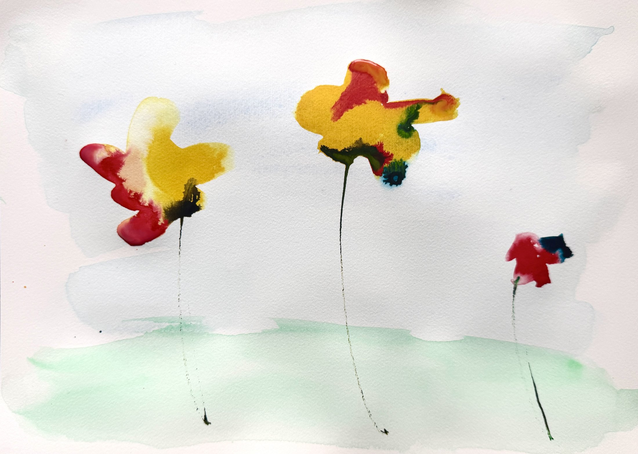Coquelicots, Watercolour published in RIVIERA ART N°2