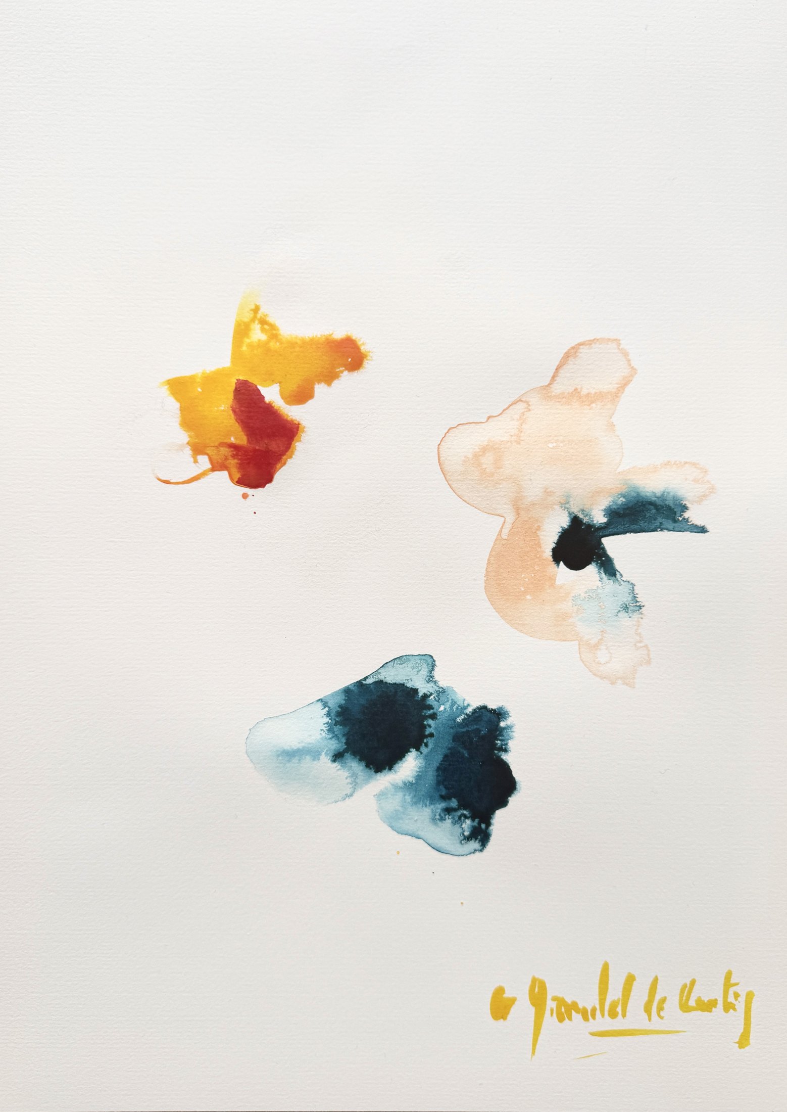 Éclaboussures, Watercolour published in RIVIERA ART N°2