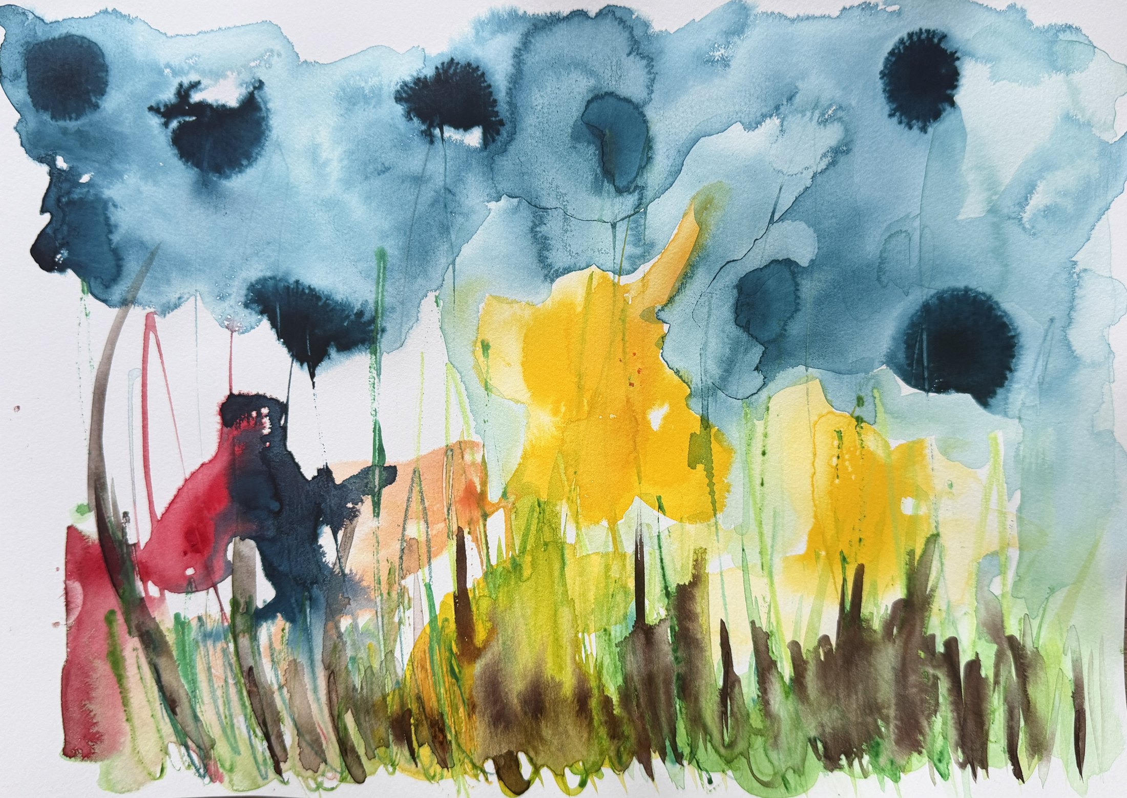 Fleurs des champs, Watercolour published in RIVIERA ART N°2