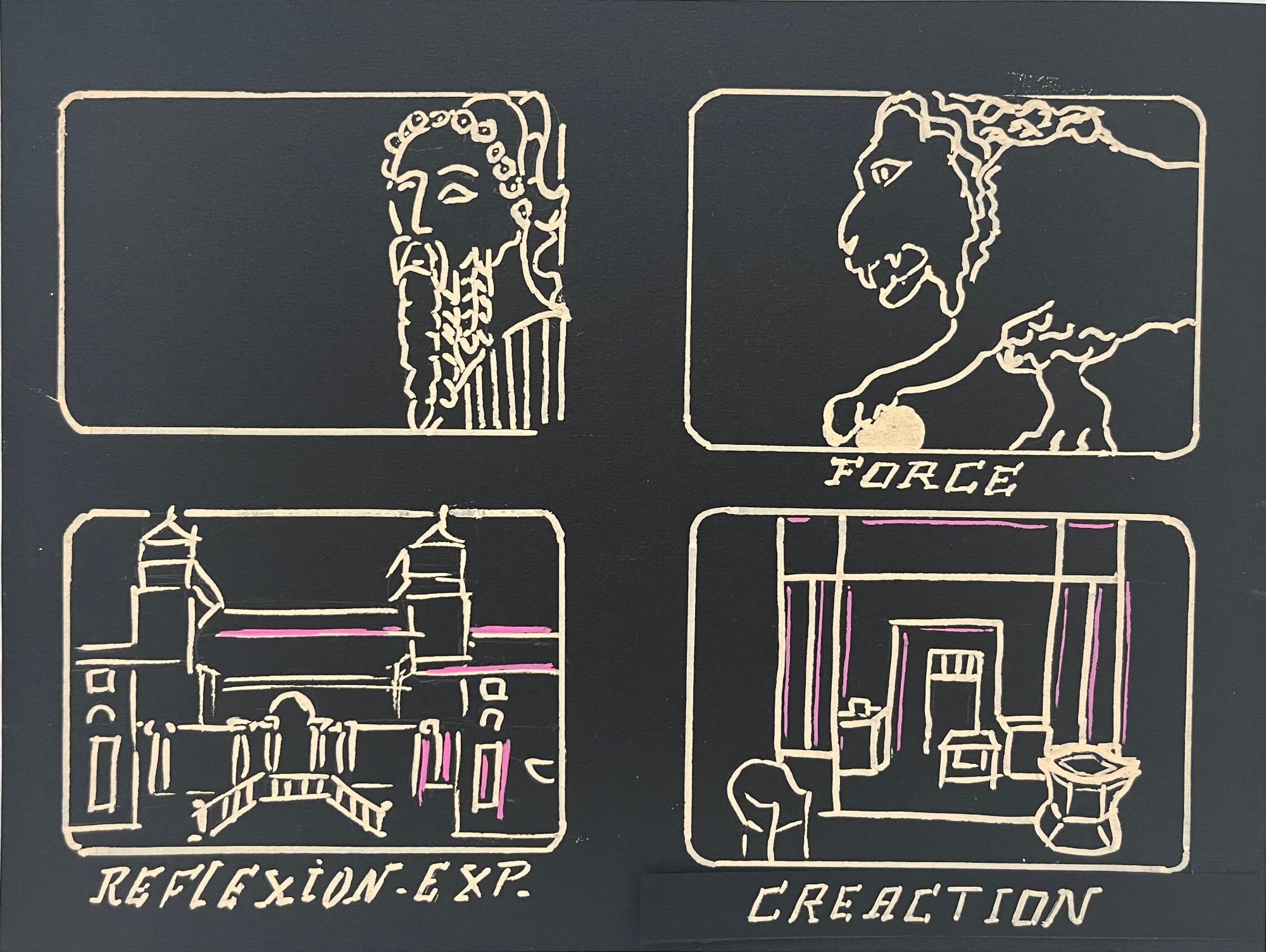 Tarot, Drawing on black paper